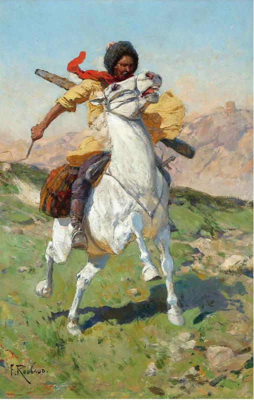 Franz Roubaud The caucasian warrior Norge oil painting art